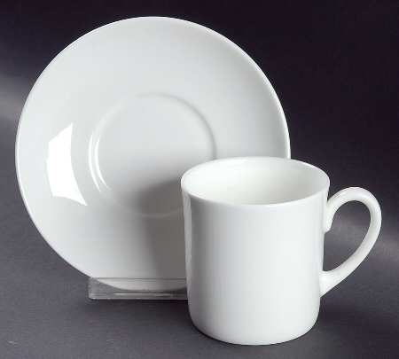 Inspiration White Flat Cup & Saucer Set