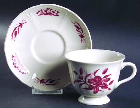 Iris Footed Cup & Saucer Set