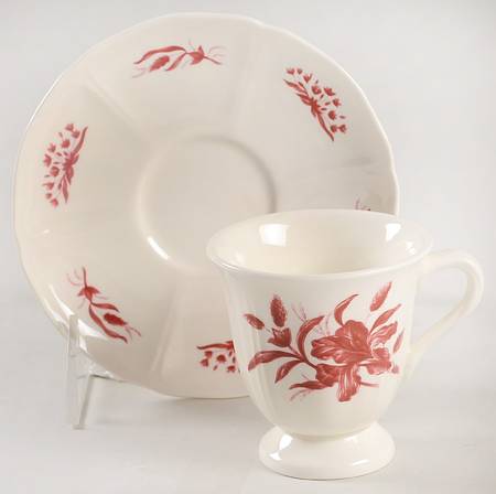 Iris Footed Demitasse Cup & Saucer Set
