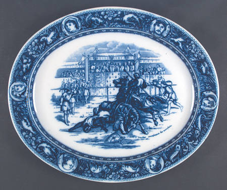 Ivanhoe (Flow Blue) 18" Oval Serving Platter