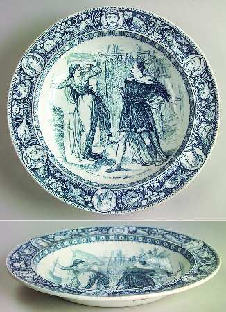 Ivanhoe (Blue Gray Design) Large Rim Soup Bowl