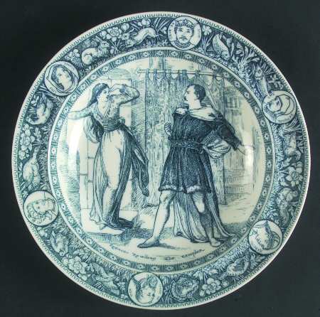 Ivanhoe (Blue Gray Design) Large Rim Soup Bowl