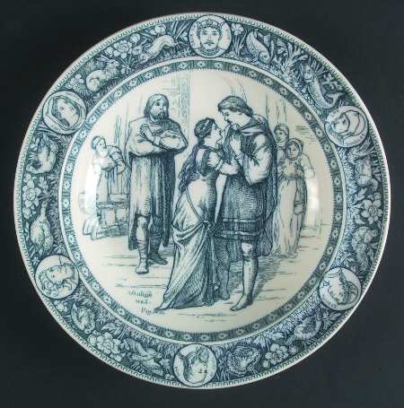 Ivanhoe (Blue Gray Design) Large Rim Soup Bowl