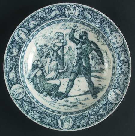 Ivanhoe (Blue Gray Design) Large Rim Soup Bowl