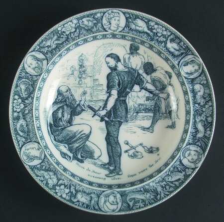 Ivanhoe (Blue Gray Design) Large Rim Soup Bowl