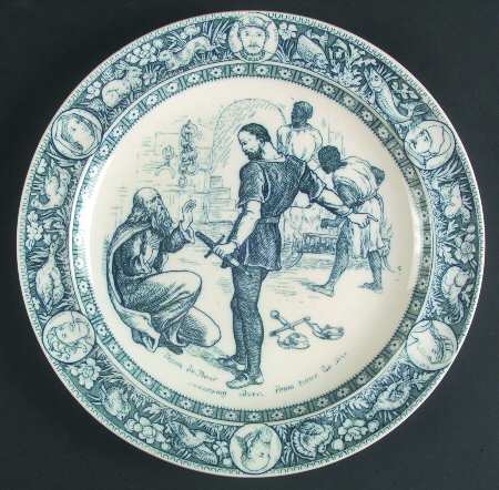 Ivanhoe (Blue Gray Design) Dinner Plate