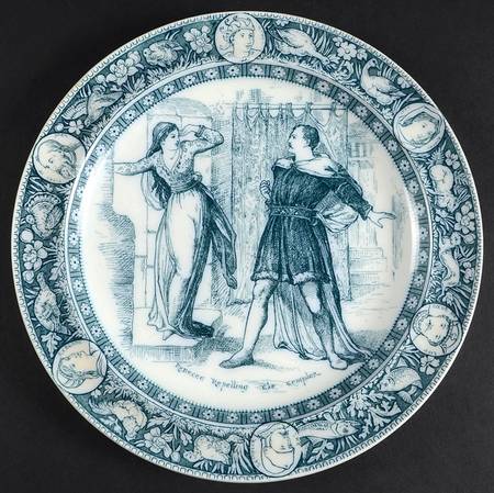 Ivanhoe (Blue Gray Design) Dinner Plate