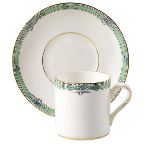 Jade Bond Shape Demitasse Cup and Saucer Set