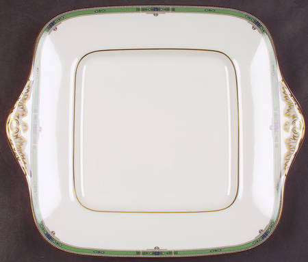 Jade Square Handled Cake Plate