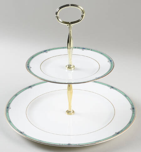 Jade 6 5/8"-10"  2 Tiered Serving Tray (Dp, Sp) HC