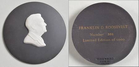Cream Color on Black Jasperware Plaque