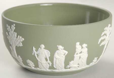 Cream Color on Celadon Jasperware Bute Bowl