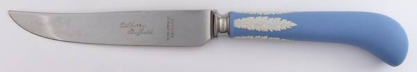 Cream Color on Lavender (Pale Blue) Jasperware Individual Fruit Knife