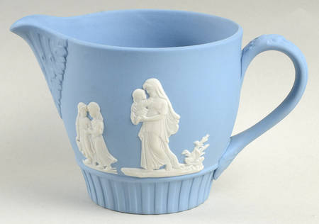 Cream Color on Lavender (Pale Blue) Jasperware Creamer