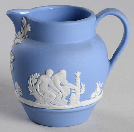 Cream Color on Lavender (Pale Blue) Jasperware Creamer