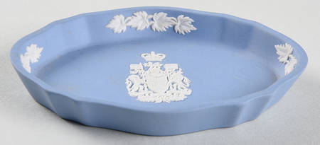 Cream Color on Lavender (Pale Blue) Jasperware Silver Tray by Wedgwood