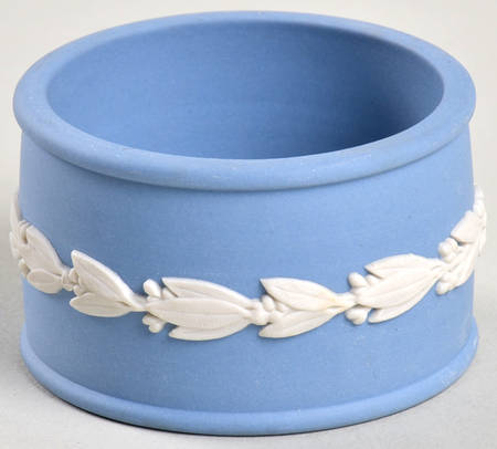 Cream Color on Lavender (Pale Blue) Jasperware Napkin Ring