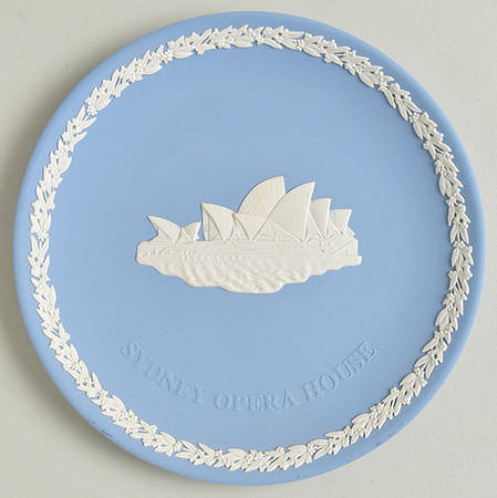 Cream Color on Lavender (Pale Blue) Jasperware Collector Plate
