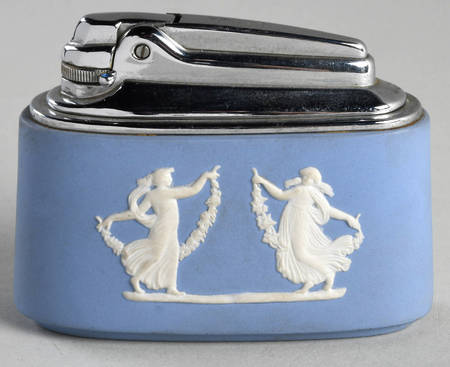 Cream Color on Lavender (Pale Blue) Jasperware Cigarette Lighter