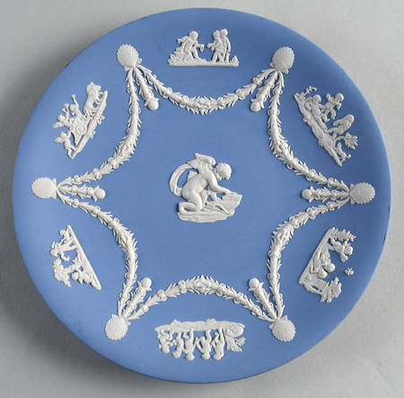 Cream Color on Lavender (Pale Blue) Jasperware Collector Plate by Wedgwood