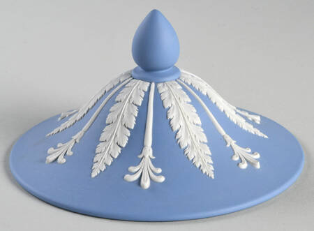 Cream Color on Lavender (Pale Blue) Jasperware Lid for Vase/Urn