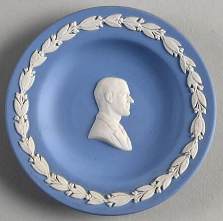 Cream Color on Lavender (Pale Blue) Jasperware 4" Round Sweet Dish by Wedgwood