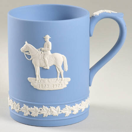 Cream Color on Lavender (Pale Blue) Jasperware Grandmug by Wedgwood