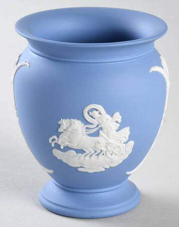 Cream Color on Lavender (Pale Blue) Jasperware 3" Vase by Wedgwood