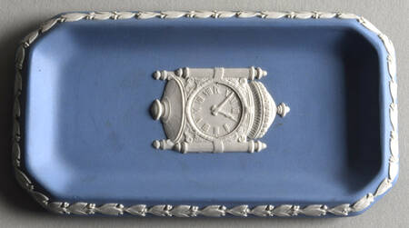 Cream Color on Lavender (Pale Blue) Jasperware 6" Oblong Tray