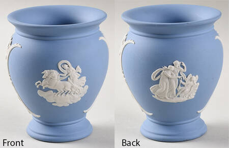 Cream Color on Lavender (Pale Blue) Jasperware Cameo Posey Pot by Wedgwood