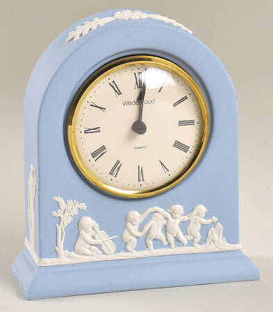 Cream Color on Lavender (Pale Blue) Jasperware Medium Clock Dome