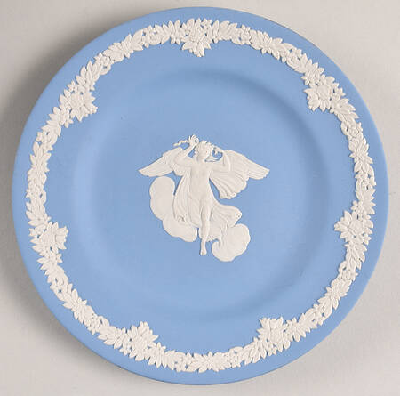 Cream Color on Lavender (Pale Blue) Jasperware Collector Plate