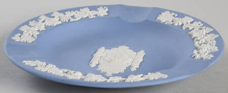 Cream Color on Lavender (Pale Blue) Jasperware 5" Ashtray by Wedgwood