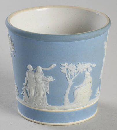 Cream Color on Lavender (Pale Blue) Jasperware 2" Brewster Jardiniere