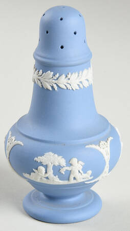 Cream Color on Lavender (Pale Blue) Jasperware Pepper Shaker