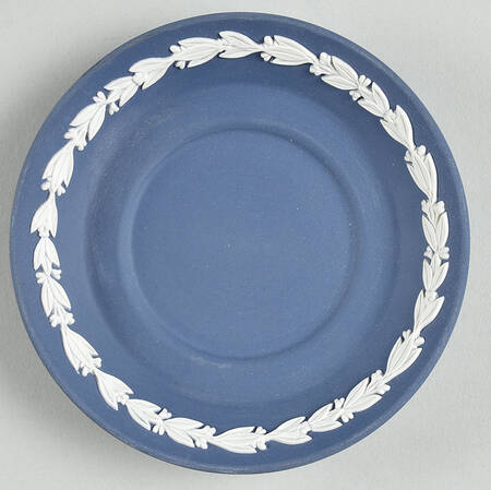 Cream Color on Lavender (Pale Blue) Jasperware Saucer for Wedgwood Blue Demitasse Cup