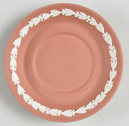 Cream Color on Lavender (Pale Blue) Jasperware Saucer for Terra Cotta Demitasse Cup