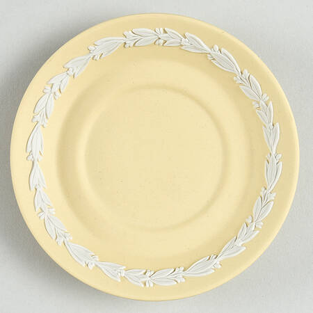 Cream Color on Lavender (Pale Blue) Jasperware Saucer for Cane Demitasse Cup