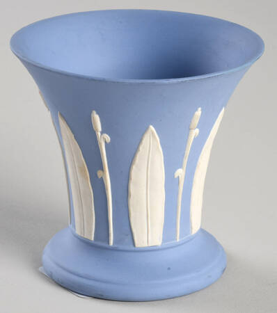 Cream Color on Lavender (Pale Blue) Jasperware 3" Vase by Wedgwood