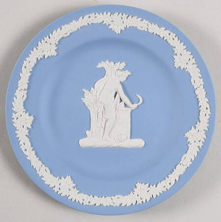 Cream Color on Lavender (Pale Blue) Jasperware Collector Plate by Wedgwood
