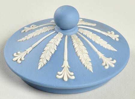 Cream Color on Lavender (Pale Blue) Jasperware Lid for Sugar Bowl
