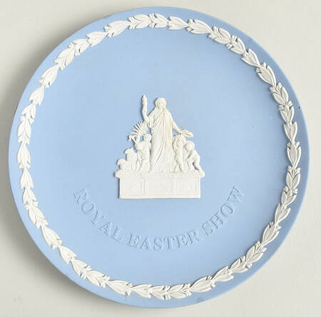 Cream Color on Lavender (Pale Blue) Jasperware Collector Plate by Wedgwood