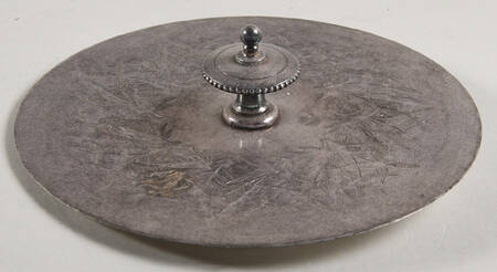 Cream Color on Wedgwood Blue Jasperware Lid for Biscuit Barrel