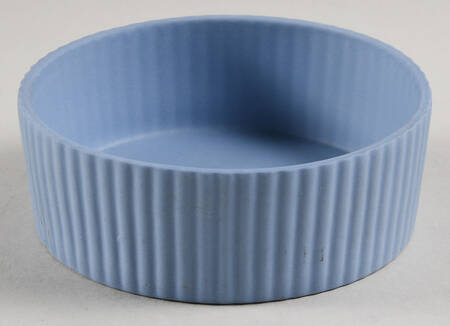 Cream Color on Lavender (Pale Blue) Jasperware 3" Fluted Round Box-No Lid