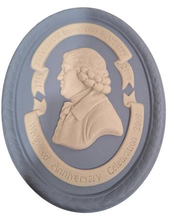 Cream Color on Lavender (Pale Blue) Jasperware 250th Anniversary Plaque