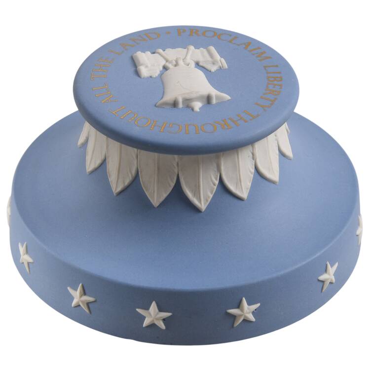 Cream Color on Lavender (Pale Blue) Jasperware Paperweight by Wedgwood