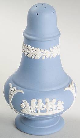 Cream Color on Lavender (Pale Blue) Jasperware Pepper Shaker