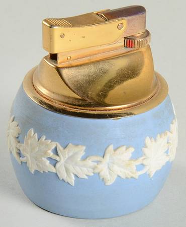 Cream Color on Lavender (Pale Blue) Jasperware Cigarette Lighter