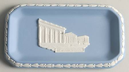 Cream Color on Lavender (Pale Blue) Jasperware 6" Oblong Tray