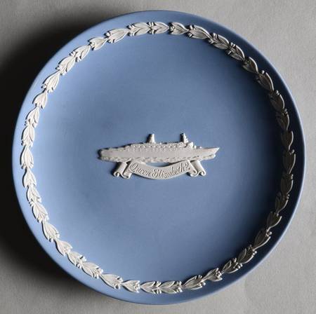 Cream Color on Lavender (Pale Blue) Jasperware Collector Plate